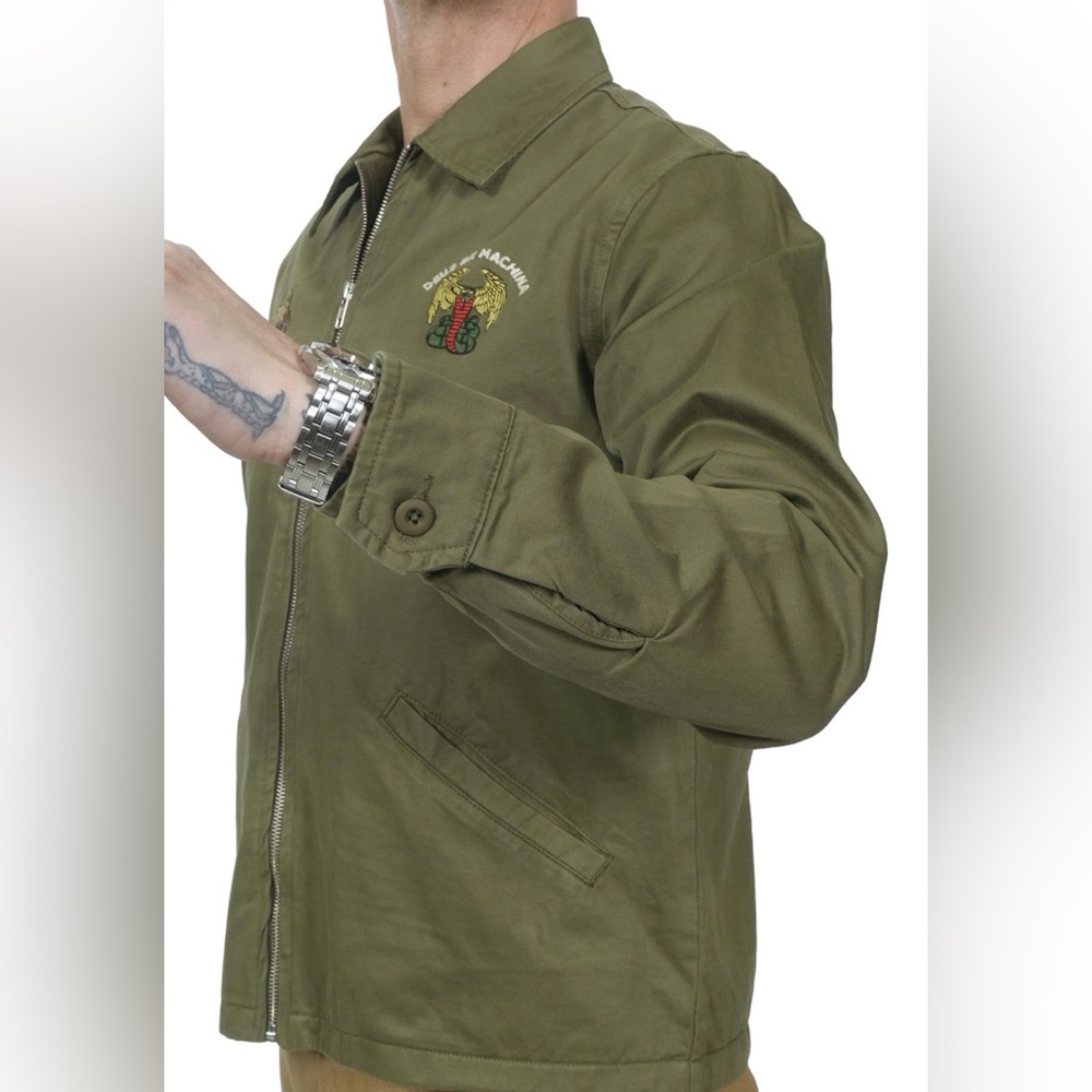 Deus Ex Machina Riders Friend Embroidered Souvenir Jacket Olive M Rare - Picture 3 of 16